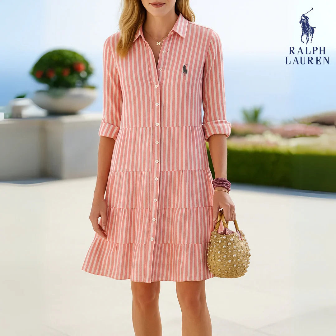Ꮢalph Lauren™ Striped Linen Shirt Dress